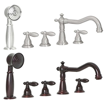 FREUER Bellissimo Collection: Handshower Roman Tub Faucet, Oil Rubbed Bronze