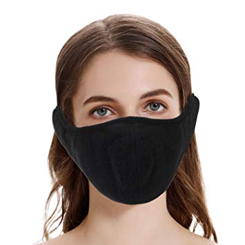 Aniwon Mouth Mask Winter Warmer Cotton Fleece Mask Black Warm Face Muffle Mask for Men Women Boy Kids,Full Ears Protection for Ski Bicycle Motorcycle