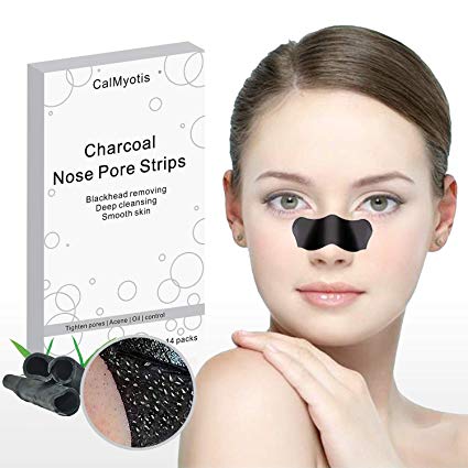 Nose Pore Strips, Charcoal Nose Strips Deep Cleansing Blackhead Remover Strips 14 Count