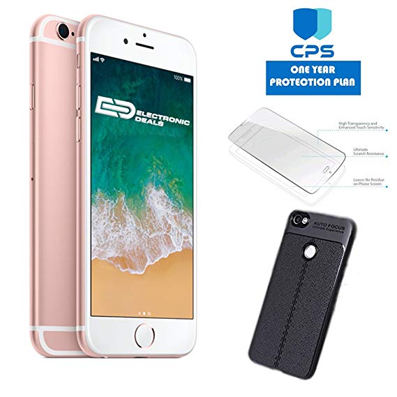 Apple iPhone 6S GSM Unlocked (Certified Refurbished) w/ED Bundle - $99 Value (Bundle Includes: ED Premium Case   Screen Protector   1 Year Extended CPS Limited Warranty) (Rose Gold, 128gb)
