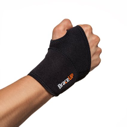 BraceUP Adjustable Wrist Support, One Size Adjustable (Black)