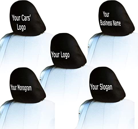 Yupbizauto Customized Personalized Embroidery AUTO Truck SUV CAR SEAT Head Rest Cover 1 Piece