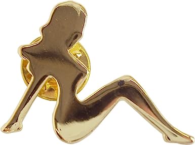 Mudflap Trucker Girl - Gold - Enamel Pin