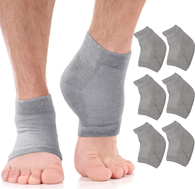 Moisturizing Cracked Heel Socks - Treat Dry Heels Fast Pain Relief from Cracking Feet with These Gel Heel Protector Pads for Women and Men by ARMSTRONG AMERIKA (3 Pairs) (Pack 3 Pairs)