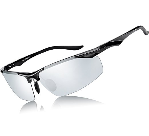 ATTCL® Mens Sports Polarized Sunglasses Mens Driver Golf Fishing Al-Mg Metal frame Ultra Light