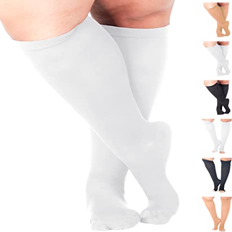 Made in The USA - Unisex Compression Socks 10-20mmHg with Open/Closed Toe