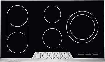 Frigidaire Professional 36 Inch Electric Range, Ceramic Glass 5-Burner Flat with Stainless Steel Trim, FPEC3677RF Cooktop