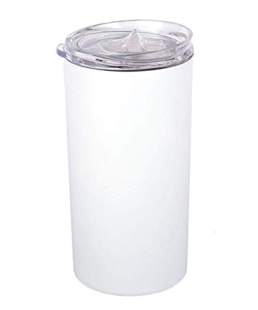 SUNWILL Tumbler Skinny Travel Tumbler with Lid, Vacuum Insulated Double Wall Stainless Steel 12oz for Coffee, Tea, Beverages, White