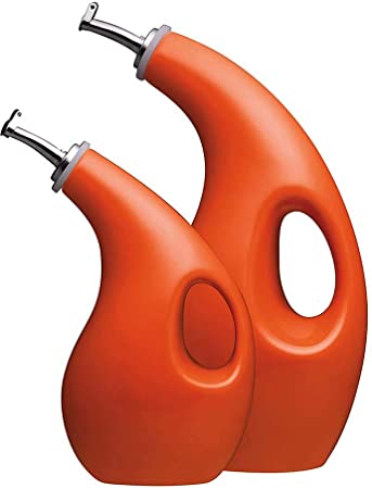 Olive Oil Bottle Dispenser, 2 Piece, Orange