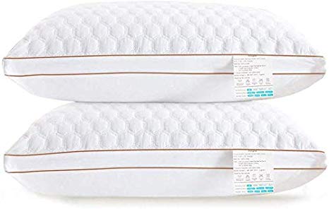 beegod Pillows for Sleeping, 2 Pack Hotel Quality Pillows for Sleeping Super Soft & Comfortable, Best, Relief Migraine & Neck Pain Pillow Good for Side and Back Sleeper-White