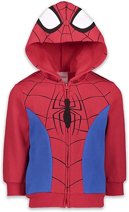 Marvel Spiderman Venom Spiderverse Boys Fleece Zip-up Costume Hoodie