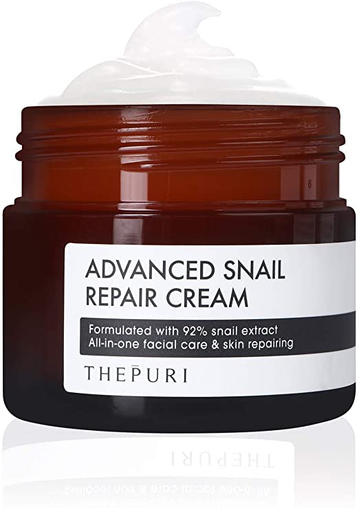 THEPURI Advanced Snail Repair Cream 3.17 fl. oz. (90g) - Anti-Aging Deep Moisturizing Whitening Skin Care / 92% Snail Mucin Extract Facial Moisturizer