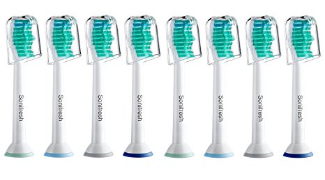 Sonifresh Toothbrush Heads,Replacement Toothbrush Heads For Philips Sonicare DiamondClean FlexCare EasyClean Brush Handles, 8 Pack