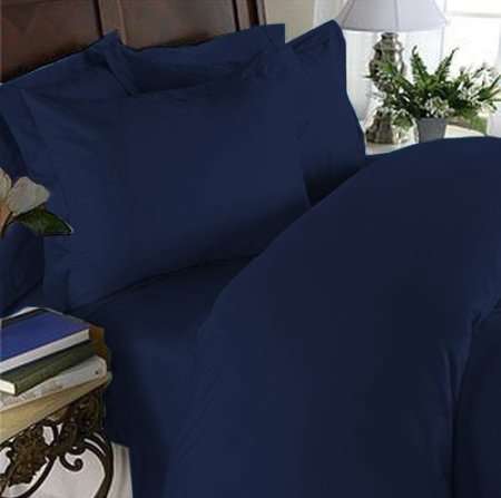 Elegant Comfort 1500 Thread Count Egyptian Quality 2pcs PILLOW CASES - ALL SIZES AND COLORS King Navy
