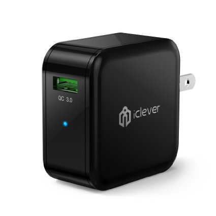 iClever BoostCube 24W Quick Charge 30 QC 20 Compatible USB Wall Charger and Foldable Plug for Galaxy S7 S6EdgePlus Note 45 Nexus 6 6P Black