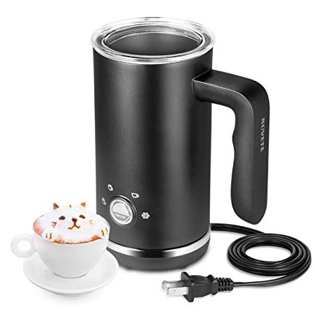 Milk Frother, Electric Milk Frother and Steamer, Large Capacity 4 in 1 Automatic Foam Maker for Hot & Cold Milk Foam, Stainless Steel Coffee Frother for Cappuccino, Latte, Hot Chocolate, 120 V