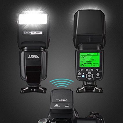 Tycka Professional i-TTL Flash with 2.4G wireless trigger remote for Nikon, 58GN, Master and Slave Mode, 1/8000s High-speed Synchronization, Rear Curtain Sync, M / Auto Focus, LCD Display, for wedding portrait studio outdoors TK206N
