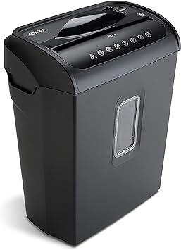 Aurora High-Security 6-Sheet Micro-Cut Paper Credit Card Shredder with 3.5-Gallon Wastebasket, 4-Minute Continuous Running Time, Security Level P-4