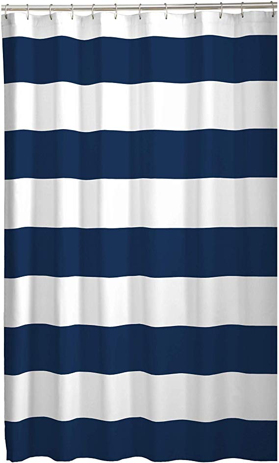 MAYTEX Porter Stripe Fabric Shower Curtain Navy