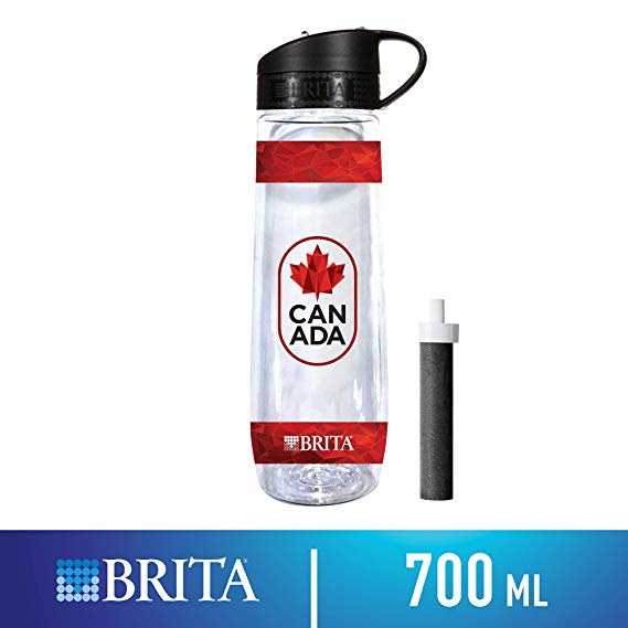 Brita Hard Sided Canada Maples Water Filter Bottle, Blue, 700 millilitres