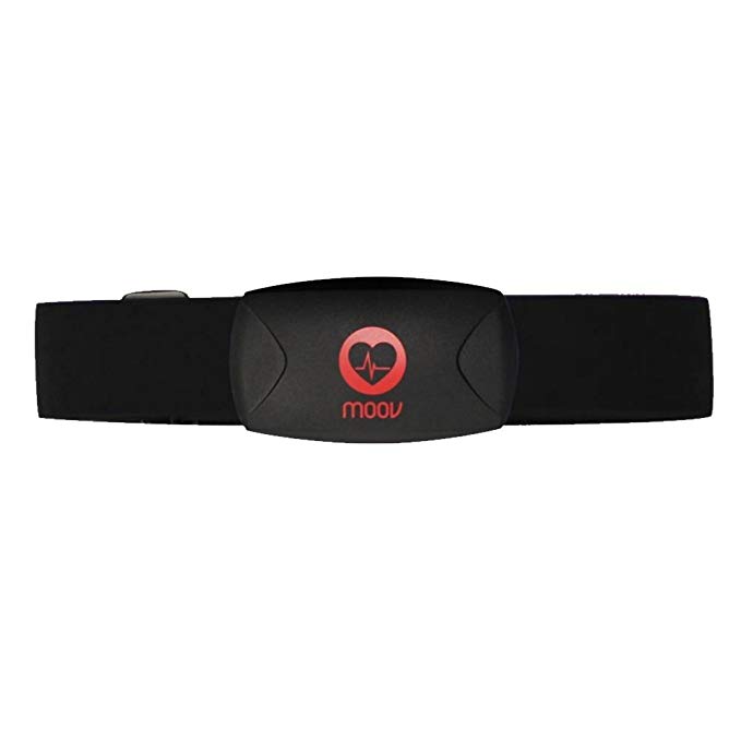 Moov HR Burn Sports Chest Strap with Heart Rate Monitor and Calorie Counting - Black
