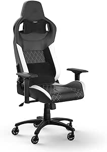 Corsair T1 Race (2023) Gaming Chair, One Size, Black and White