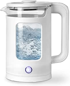 Stainless Steel Electric Tea Kettle, Electric Kettles for Boiling Water, 1.7L Electric Kettle, Cordless Water Boiler with 360 Degree Rotational Base, Automatic Shut Off, 1000W, Silver (White)