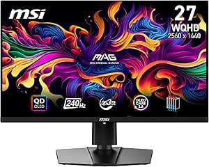 MSI MAG 271QPX QD-OLED E2 écran Gaming 26.5 Pouces WQHD - Dalle 2560 x 1440 Quantum Dot OLED, 240Hz / 0,03ms, 99% DCI-P3, ΔE≤2, DisplayHDR True Black 400 - DP 1.4a, HDMI™ 2.1, USB Type-C