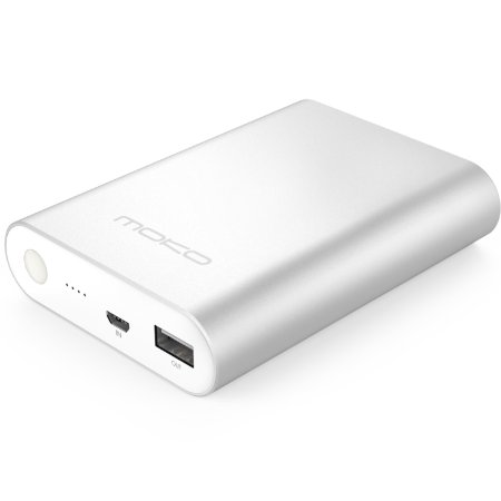 Qualcomm Certified MoKo Quick Charge 20 10400mAh Power Bank Aluminum Portable Battery Fast Charger for Samsung Galaxy S7  S7 Edge  S6  S6 Edge Google Nexus HTC One M8  M9 and More SILVER