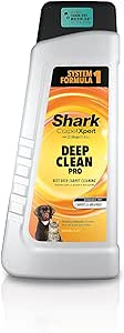 Shark EXCM48 CarpetXpert Deep Clean Pro Formula for Shark Portable Carpet cleaners, formulated for all carpets, upholstery & area rugs, eliminates tough pet messes and odors, 48oz