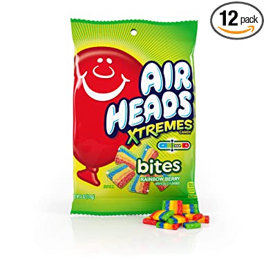 Airheads Xtremes Bites Sweetly Sour Candy, Rainbow Berry, Non Melting, Bulk Party Bag, 6 oz (Pack of 12)
