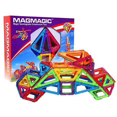 MAGMAGIC 62PCS Construction Building Toy Set Intelligence Mega Block Magnetic Smart DIY Toys Kit