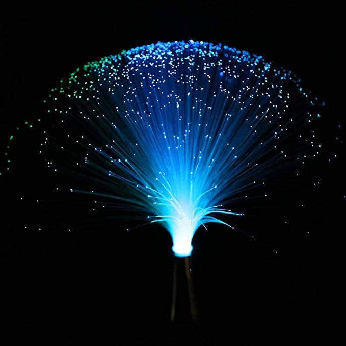 LED Multicolor Changing Fiber light Colourful Changing Fibre Optic Fountain Party Light Nightlight Lamp Calming Lamp Christmas Gift