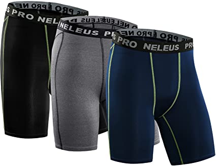 Neleus Men's 3 Pack Compression Short