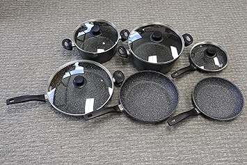 Germany's Stoneline Xtreme Series 10 Pieces Set Non-stick Non-Toxic Stone Coating Cookware - Won 2017 European Cookware of the Year, better taste food