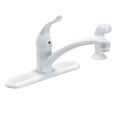 Moen 7430W Chateau One-Handle Low-Arc Kitchen Faucet, Glacier