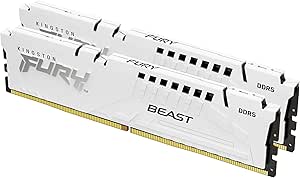 Kingston Fury Beast White 32GB 6000MT/s DDR5 CL36 DIMM (2x16GB) Desktop Gaming Memory Kit of 2 - KF560C36BWE2K2-32