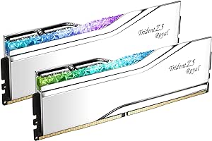 G.SKILL Trident Z5 Royal Series (Intel XMP 3.0) DDR5 RAM 64GB (2x32GB) 6400MT/s CL32-39-39-102 1.40V Desktop Computer Memory UDIMM - Silver (F5-6400J3239G32GX2-TR5S)