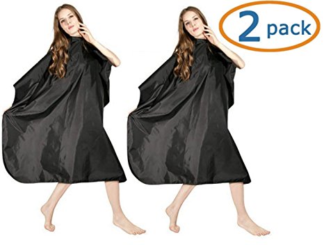 Icarus Icarus Black Nylon Hair Styling Salon Cape with Snaps, 2 Pack