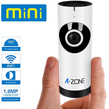 A-ZONE 720P Play & Plug Mini New Network,185 Degree HD WiFi Video with Baby Care Monitor Security Surveillance ,Two Way Audio