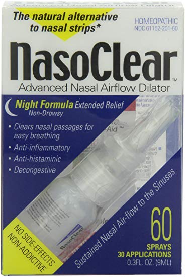 NasoClear Night Formula 60 Natural Nasal Spray Decongestant