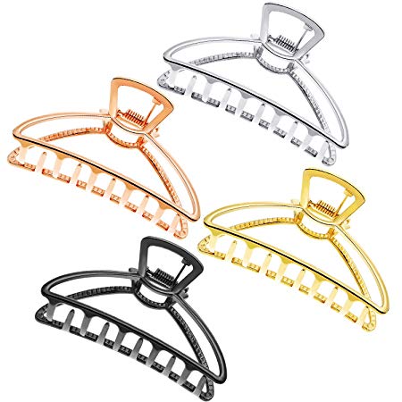 4 Pieces Metal Claw Hair Clips Hollow Jaw Barrettes Non-slip Hair Jaw Clamp Clips for Women Girls Hair Accessory (Style 1)