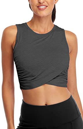 Sanutch Crop Workout Tops for Women Cropped Shirts Dance Tops for Women Slim Fit