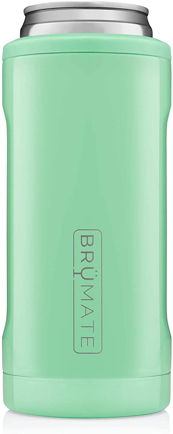 BrüMate Hopsulator Slim Double-walled Stainless Steel Insulated Can Cooler for 12 Oz Slim Cans (Seafoam)