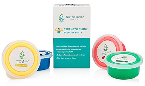 STRENGTH BUDDY - Therapy and Exercise Putty for Improved Hand Strength, Flexibility, and Mobility - Theraputty for Physical and Occupational Therapy