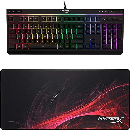 HyperX Alloy Core RGB - Membrane Gaming Keyboard and HyperX Fury S Speed Edition - XL Pro Gaming Mouse Pad Gaming Bundle