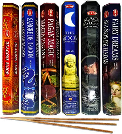 AurAmbiance Pagan Magic Incense Sticks Set; Witchcraft Supplies and Insences Tools for Wiccan Altar