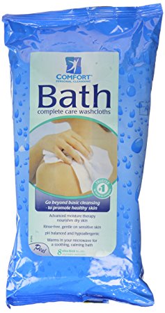 Comfort Bath! Personal Cleansing, Ultra-Thick Disposable Washcloths, 8 ea pack of 2