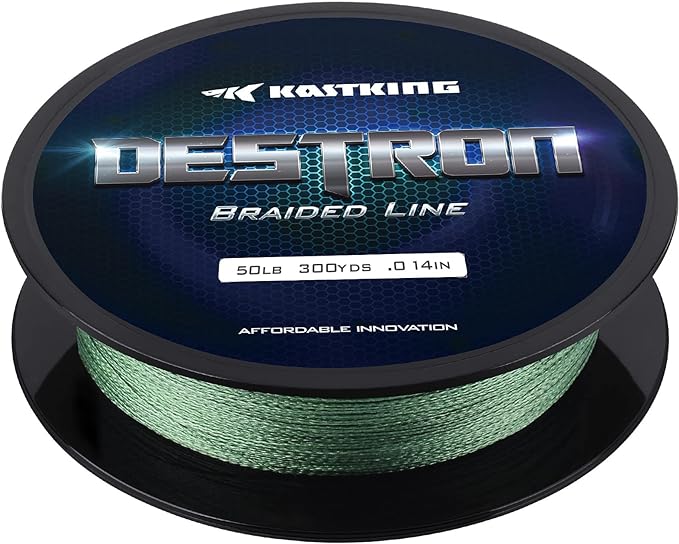 New KastKing Destron Braided Fishing Line, Highly Abrasion Resistant, Improved Knot Strength, Ultra-Thin Diameter Superline, Zero Stretch & Memory, CFT “Color Fast Technology”, 75% Thinner Than Mono