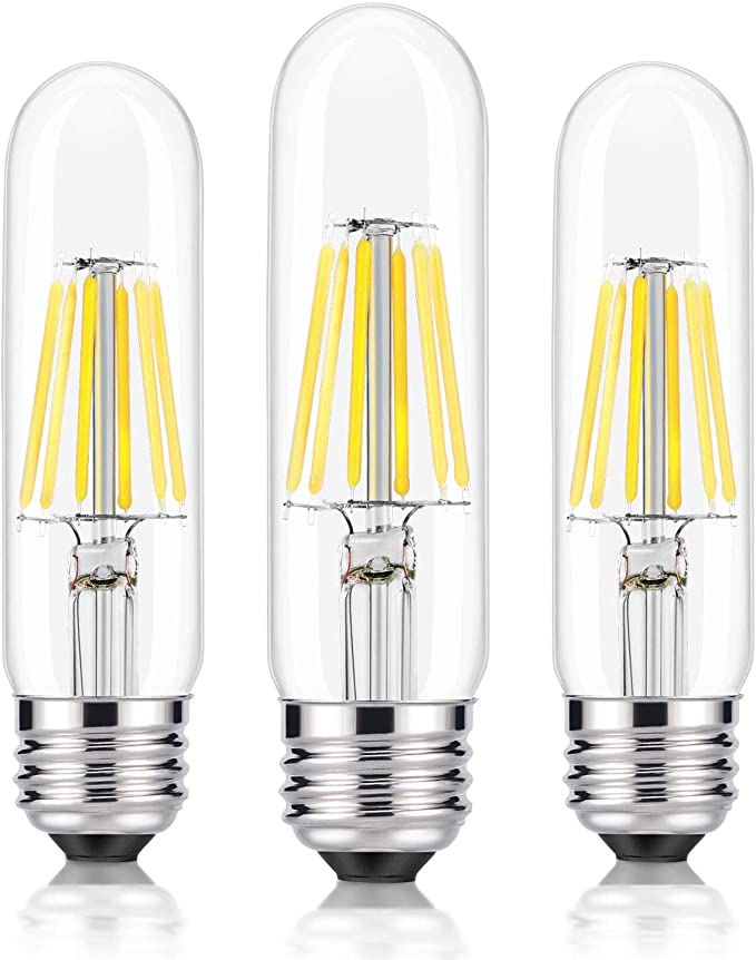 Edison Led Tubular Bulb T10 Dimmable, Kohree 6W Vintage Led Fliament Clear Bulb, 60W Incadescent 4000K E26 Bulb for Display Cabinet Showcase